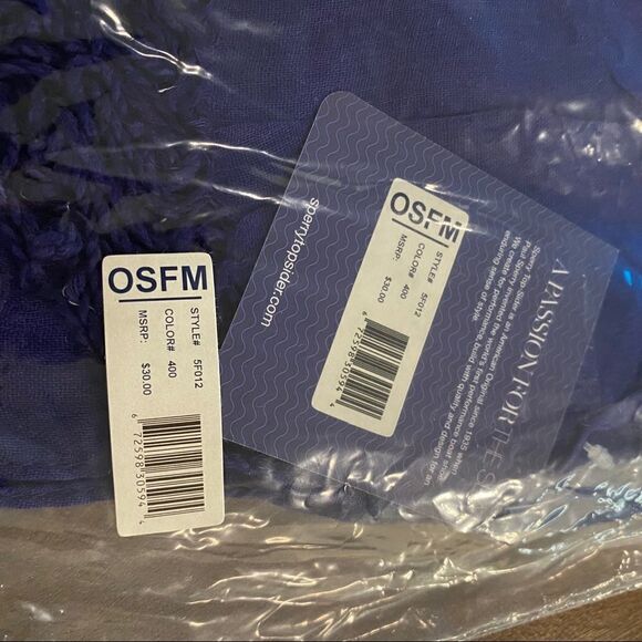 Sperry Topsider Navy & White Regatta Boat‎ Blanket Scarf NWT NEW - Picture 4 of 5